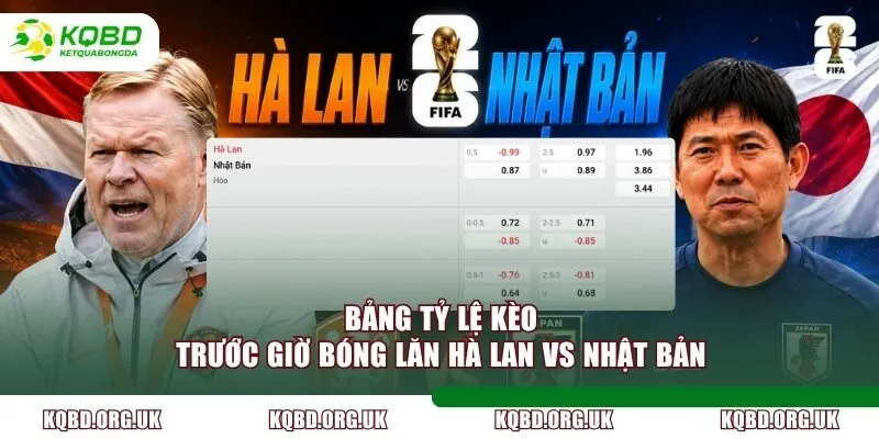 Bảng tỷ lệ kèo trước giờ bóng lăn Hà Lan vs Nhật Bản