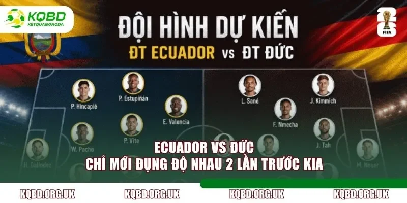 Ecuador vs Đức chỉ mới đụng độ nhau 2 lần trước kia